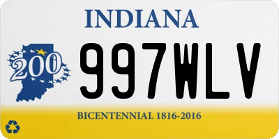 IN license plate 997WLV