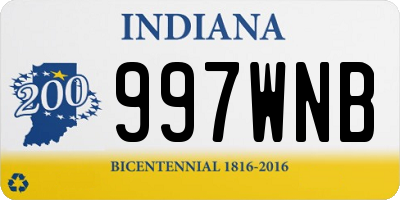 IN license plate 997WNB