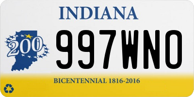 IN license plate 997WNO