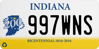 IN license plate 997WNS