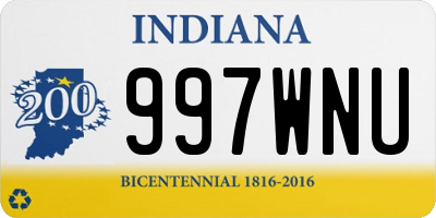 IN license plate 997WNU