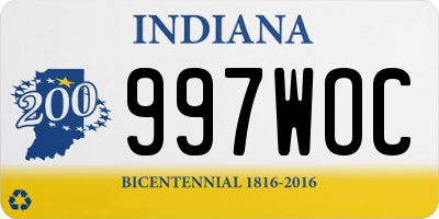 IN license plate 997WOC