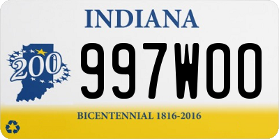 IN license plate 997WOO