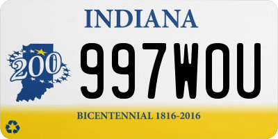 IN license plate 997WOU