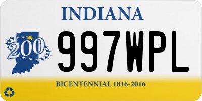 IN license plate 997WPL