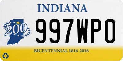 IN license plate 997WPO