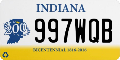 IN license plate 997WQB