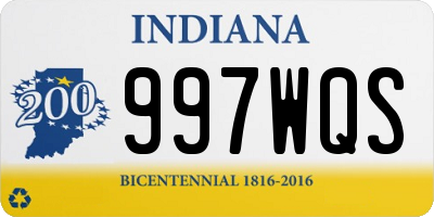 IN license plate 997WQS
