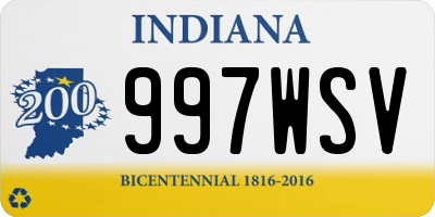 IN license plate 997WSV