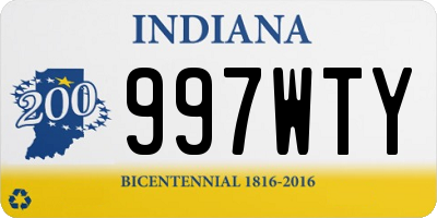 IN license plate 997WTY