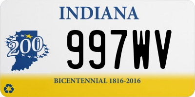 IN license plate 997WV