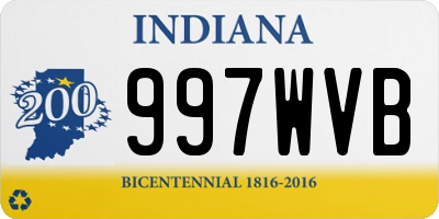 IN license plate 997WVB