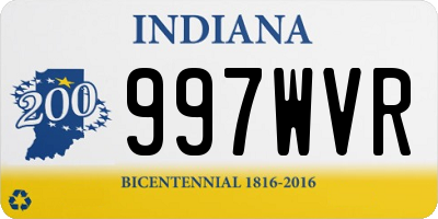 IN license plate 997WVR