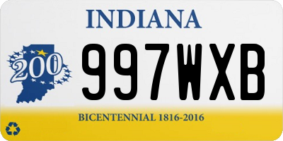 IN license plate 997WXB