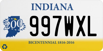 IN license plate 997WXL