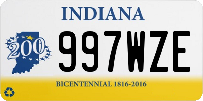 IN license plate 997WZE