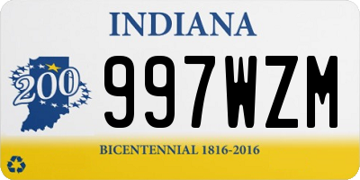 IN license plate 997WZM