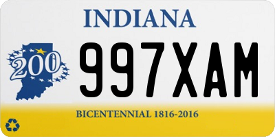 IN license plate 997XAM