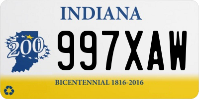 IN license plate 997XAW