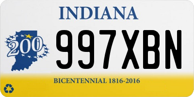 IN license plate 997XBN