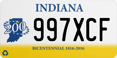 IN license plate 997XCF