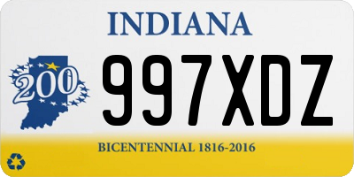 IN license plate 997XDZ