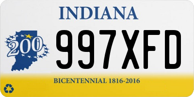 IN license plate 997XFD