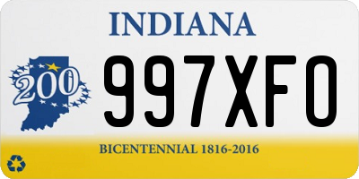 IN license plate 997XFO