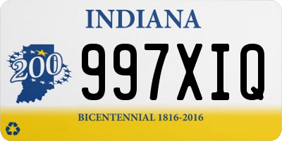 IN license plate 997XIQ