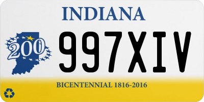 IN license plate 997XIV