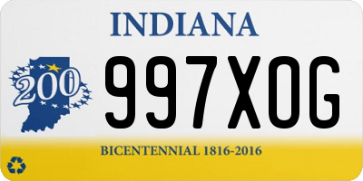 IN license plate 997XOG