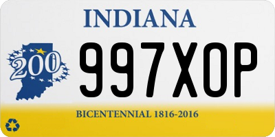 IN license plate 997XOP