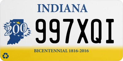 IN license plate 997XQI