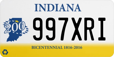 IN license plate 997XRI