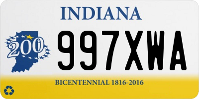 IN license plate 997XWA