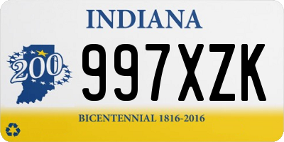 IN license plate 997XZK