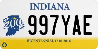 IN license plate 997YAE