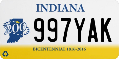 IN license plate 997YAK