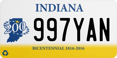 IN license plate 997YAN