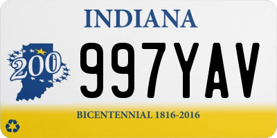 IN license plate 997YAV