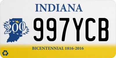 IN license plate 997YCB