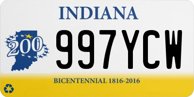 IN license plate 997YCW