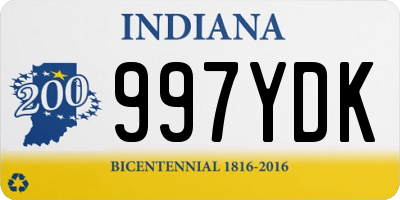 IN license plate 997YDK