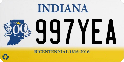 IN license plate 997YEA