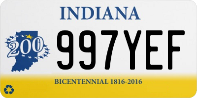 IN license plate 997YEF