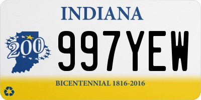 IN license plate 997YEW