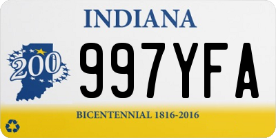 IN license plate 997YFA