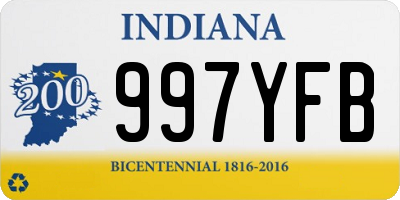 IN license plate 997YFB