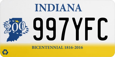 IN license plate 997YFC