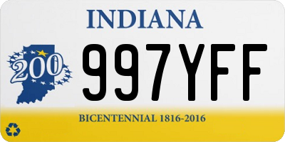 IN license plate 997YFF